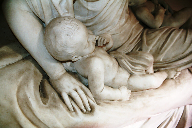 Detail of monument to Lady Newcastle, Markham Clinton Church, Nottinghamshire
