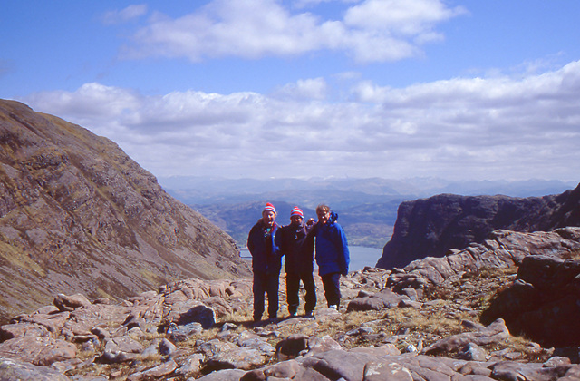 Jim, Neil and Alan at The Bealach Na Ba (Pass of The Cattle)Applecross 15th May 1996.