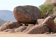Namibia, Huge Boulder on the Slope of Mount Mowani