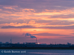 Sunset over the incinerator