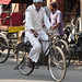 Jaipur- Bapu Bazar- White-suited Cyclist