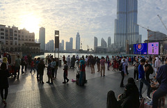 Dubai Promenade in front of Burj Khalifeh and The Fountain