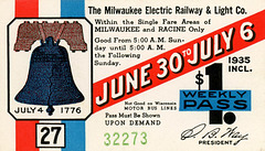 Fourth of July Railway Pass, Milwaukee, Wisconsin, June 30 to July 6, 1935