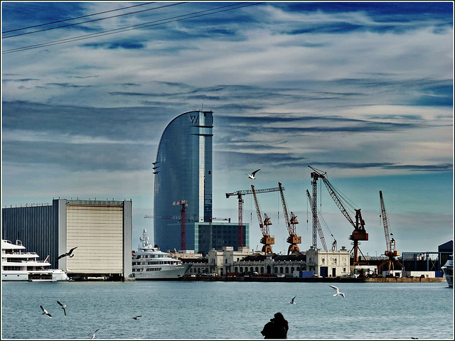 Barcellona :  arrivo al porto