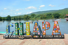 Mexico, Sign of the City of Chiapa de Corso on the Banks of the Grijalva River