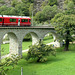 Rhaetian Railway Train on the Brusio Spiral Viaduct