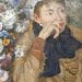 Detail of A Woman Seated Beside a Vase of Flowers by Degas in the Metropolitan Museum of Art, December 2023