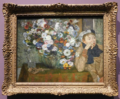 Woman Seated Beside a Vase of Flowers by Degas in the Metropolitan Museum of Art, December 2023