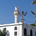 Such a shame,  the mosque minaret damaged
