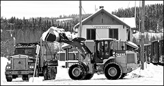 Snow removal at the Quesnel station.