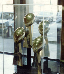 US - Pittsburgh - Steelers' first four Superbowl Trophies