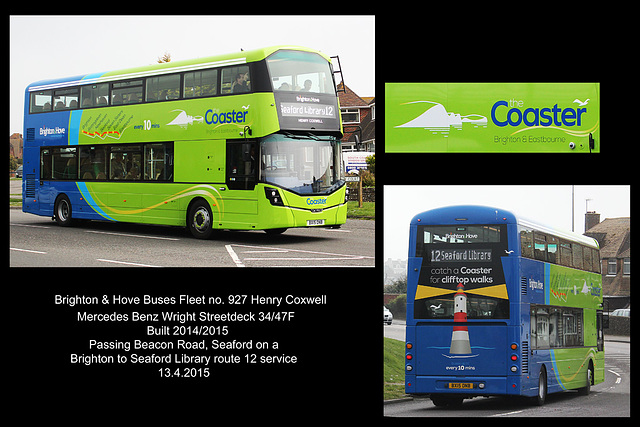 Brighton & Hove Buses - Fleet no.927 Seaford - 13.4.2015