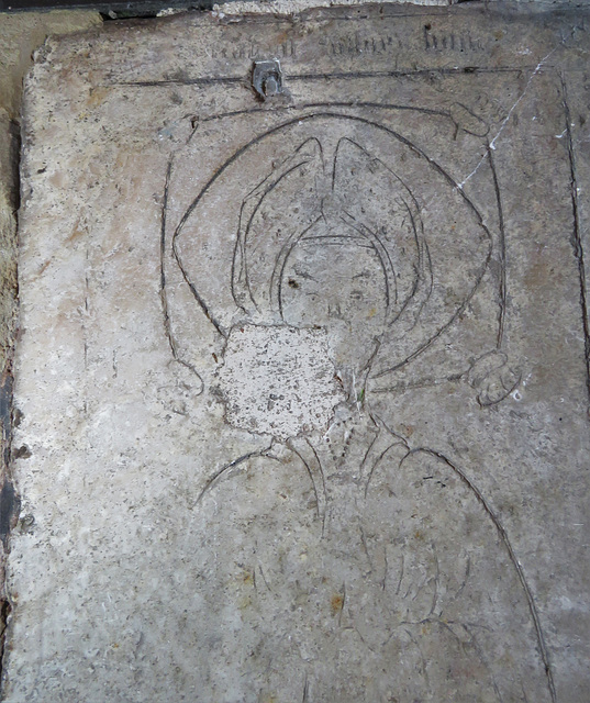 norbury church, derbs (22)alice fitzherbert c.1460 incised slab