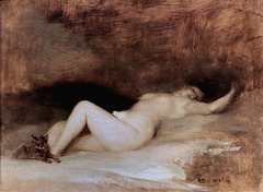 IMG 7290 Eugène Carrière. 1849-1906. Paris.   Nu couché.    Nude lying down. 1887.     Bremen Kunsthalle.