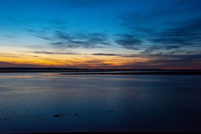 Dawn over the River Mersey from Eastham Ferry.