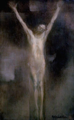 IMG 9521A Eugène Carrière.   1849-1906. Paris.   Christ en croix.   Christ on the cross  vers 1887.     Paris Orsay.