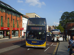 DSCF1549 Konectbus (Go-Ahead) SN10 CFE and Fred Agombar E855 VND in Norwich - 11 Sep 2015