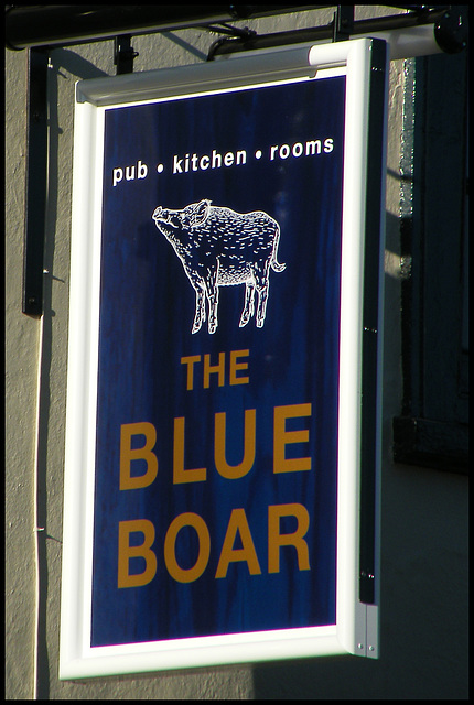 boring Blue Boar pub sign