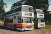 United Counties K712 ASC and TNH 871R at Fiveways Garage, Barton Mills - 30 Sep 1995