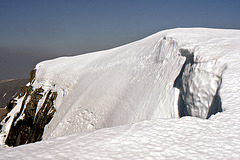 Snow covered cliffs,Ben Nevis 1st May 1990.