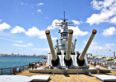 Forward Gun Turrets on USS Missouri,Pearl Harbor, Ohau,Hawaii 19th September 2007