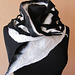 black and white felted scarf