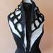 black and white felted scarf