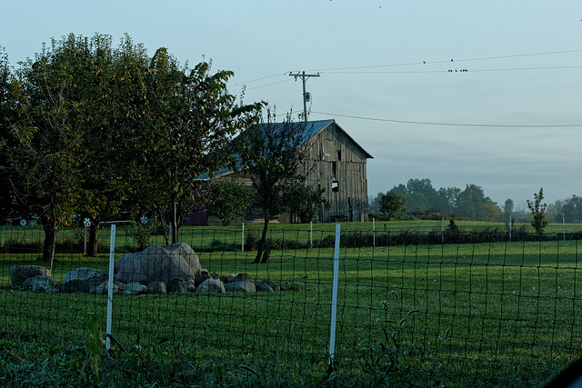 Barn, and fence