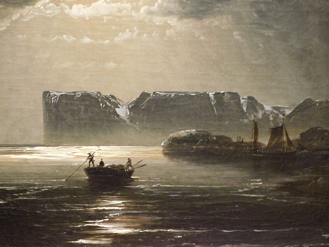 Detail of the North Cape by Moonlight by Peder Balke in the Metropolitan Museum of Art, Feb. 2020