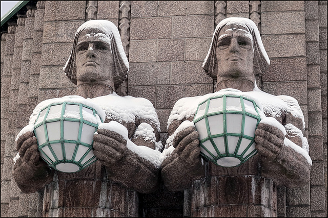 lantern bearers in snow costume