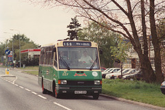 Ipswich Buses 227 (H227 EDX) leaving Mildenhall - 3 May 1993 (192-1A)