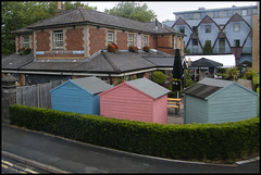 huts in the pub garden