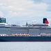Queen Elizabeth in the Mersey River for the day.