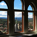 Fenster Blick aus dem Schloss nach WSW auf den Brocken