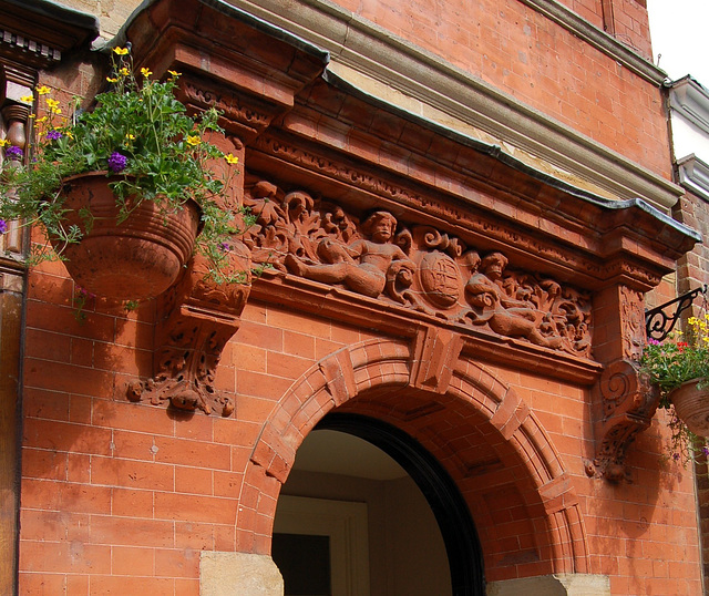 Detail of door to former Bank, Eton, Berkshire