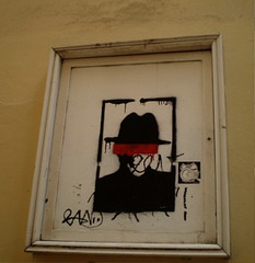 Framed street art.