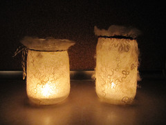 felted candle lights