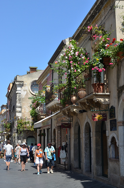 Taormina, Flowered Balconies at Corso Umberto