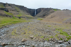 Iceland, Hengifoss Waterfall and Cascades of Its Right Branch