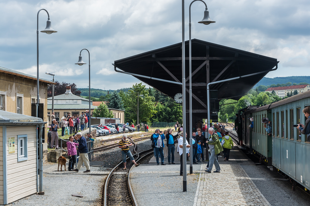 Einfahrt in den Bahnhof Dippoldiswalde