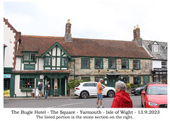 The Bugle Hotel, The Square, Yarmouth, Isle of Wight - 13 9 2023