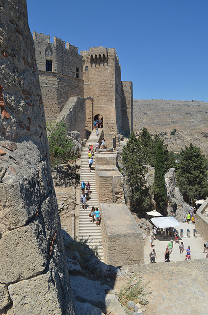 Rhodes, Medieval Stairway to the Entrance of the Fortress of Lindos