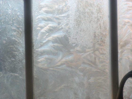 Ice formed on the inside of my porch
