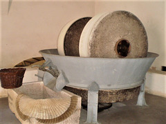 Inside the olive oil watermill.