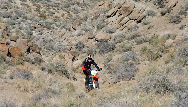 Motorcyclist Climbing Mengel Pass (9697)