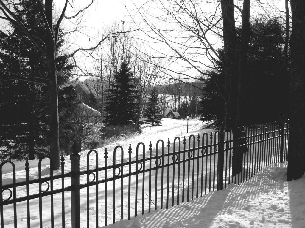 Near the famous abbey of St-Benoit-du-lac / Tout près de l'abbaye de St-Benoit-du-lac - B & W