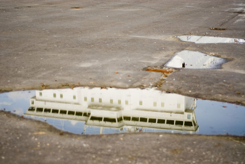 Bridge in puddle