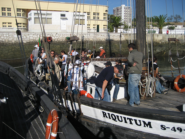 RIQUITUM, old boat (recovered) for salt transport at River Sado, dolphin's watch boarding