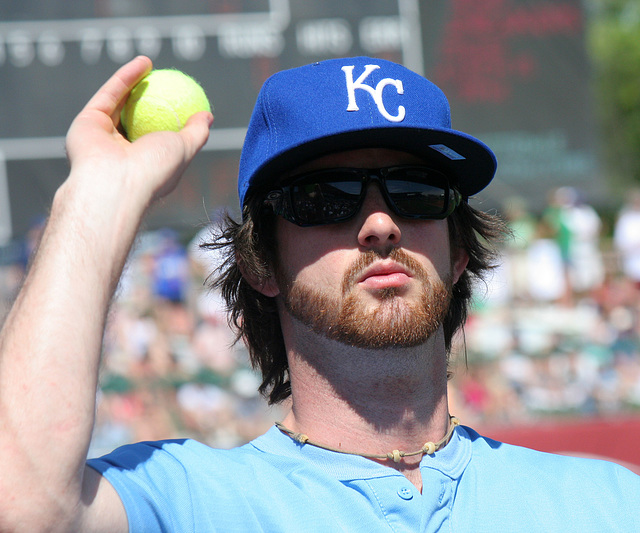 Kansas City Fan With Money Inside The Tennis Ball To Pay For Beer (0058)