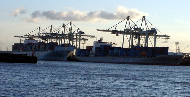 Containerschiff vor Krahn